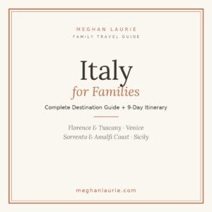 Italy for Families travel guide cover — complete destination guide and 9-day itinerary PDF