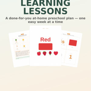 Toddler Learning Lessons printable at-home preschool curriculum bundle for ages 1-3