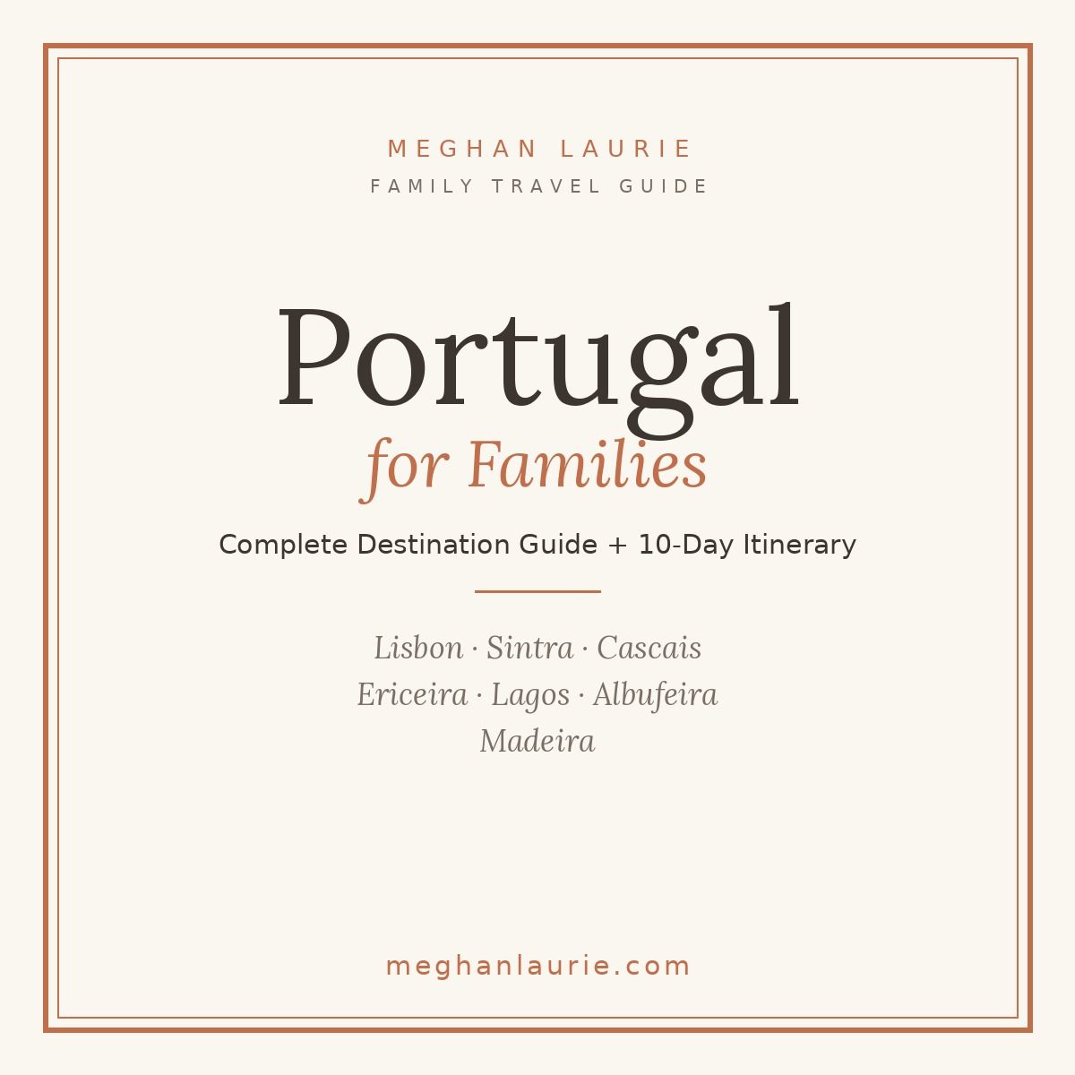 Portugal for Families travel guide cover — complete destination guide and 10-day itinerary PDF