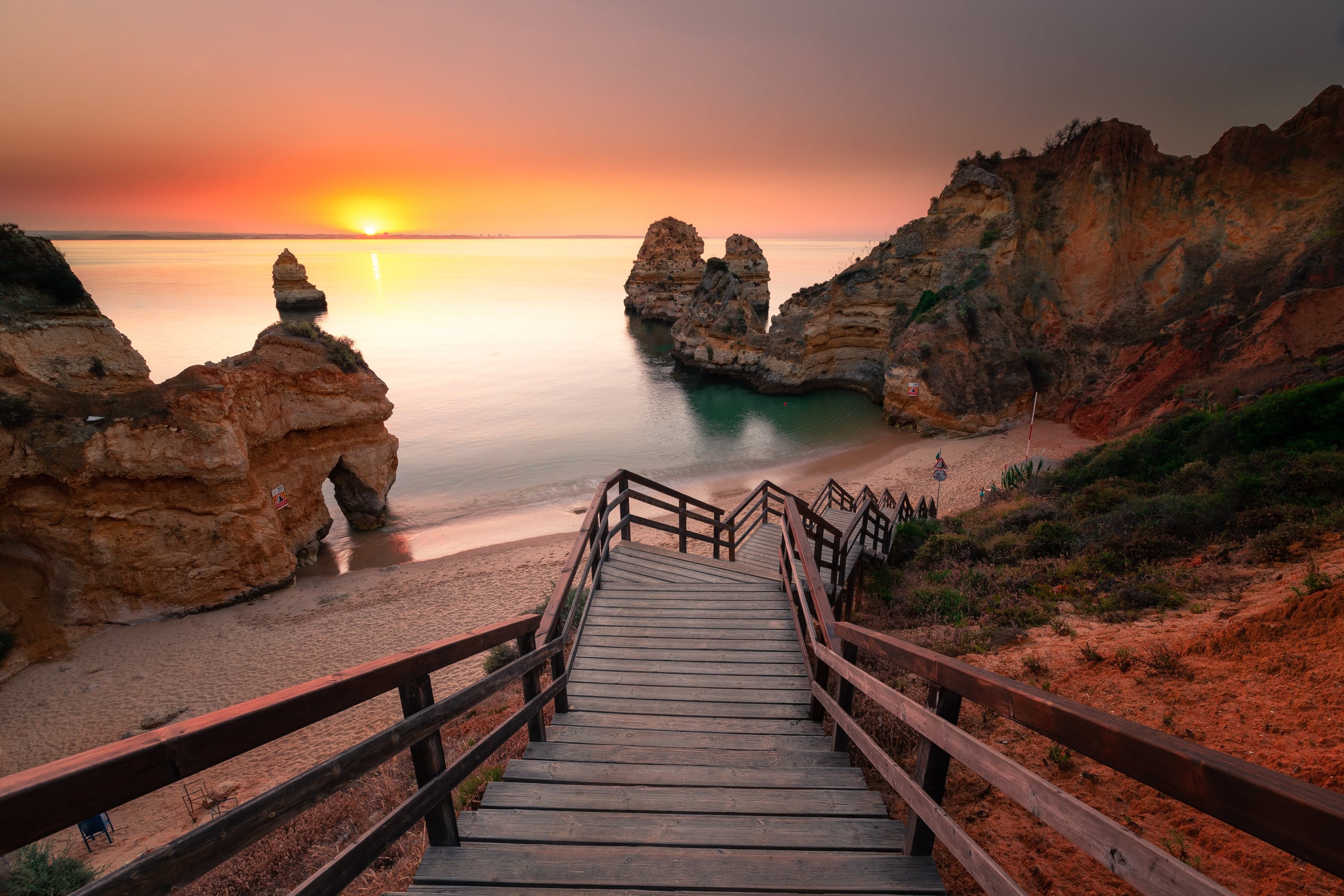 The coves and cliffs at Ponta da Piedade in the Algarve, Portugal